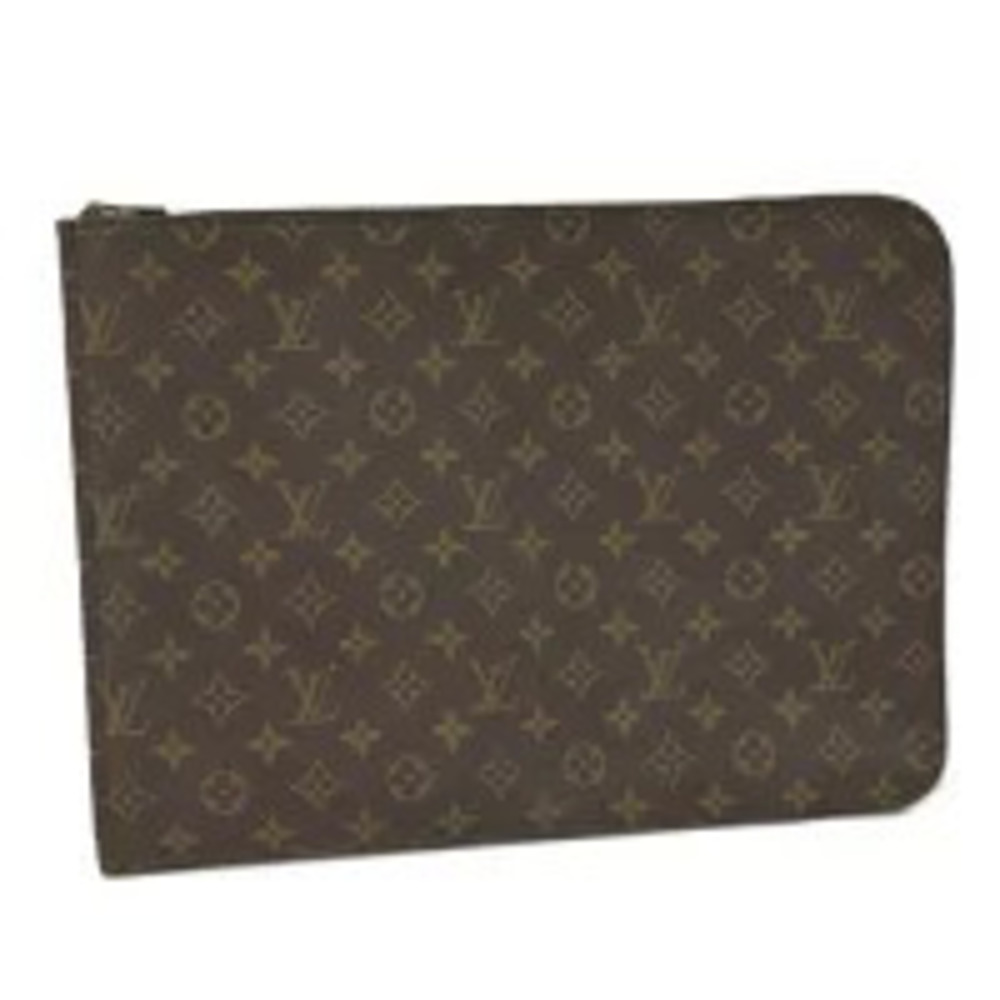 LOUIS VUITTON Monogram Pochette Documents Handbag Brown